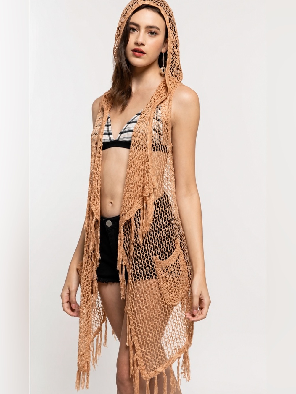 POL hooded mesh vest, small